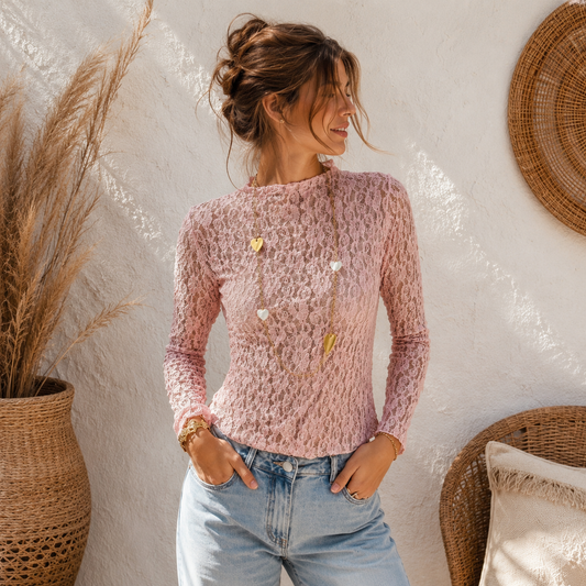 Lace top Roze Top