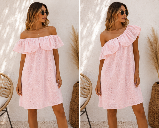 Broderie Jurk Roze jurk