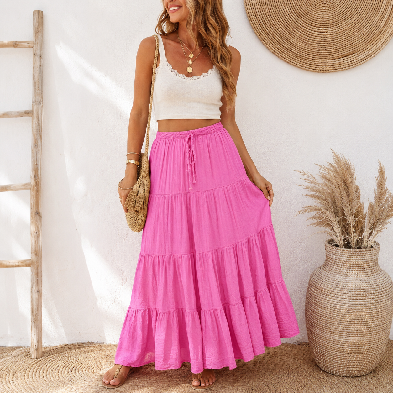 Maxi Rok - Fuchsia rokken