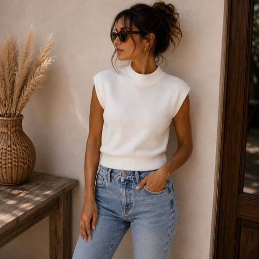 Basic Knit Top Wit Tops