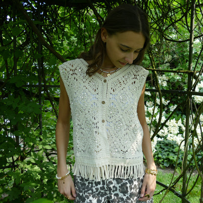 Bohemian crochet top - Ecru