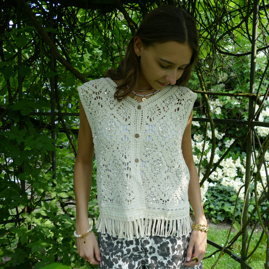Bohemian top crochet - Ecru Tops