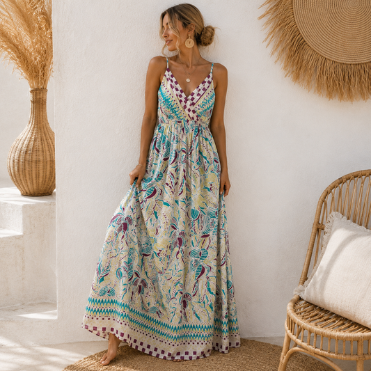 Maxi Jurk Boho Print Jurk