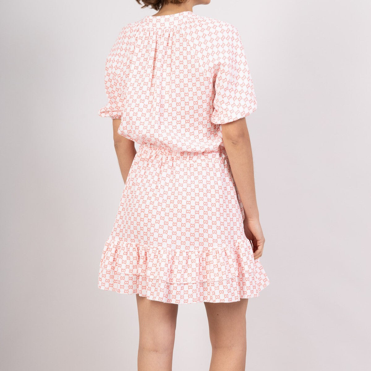 Cotton Gauze Jurk Print - Wit/Rood Jurken