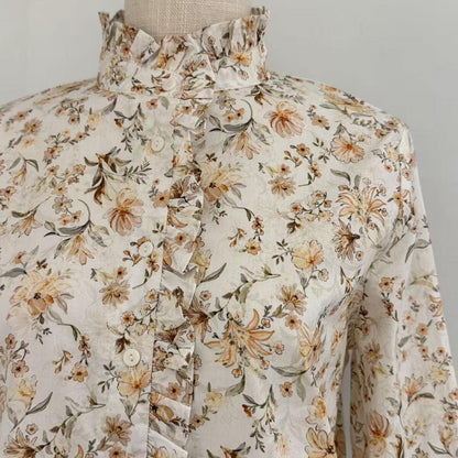 Blouse met Bloemenprint - Ecru Blouse