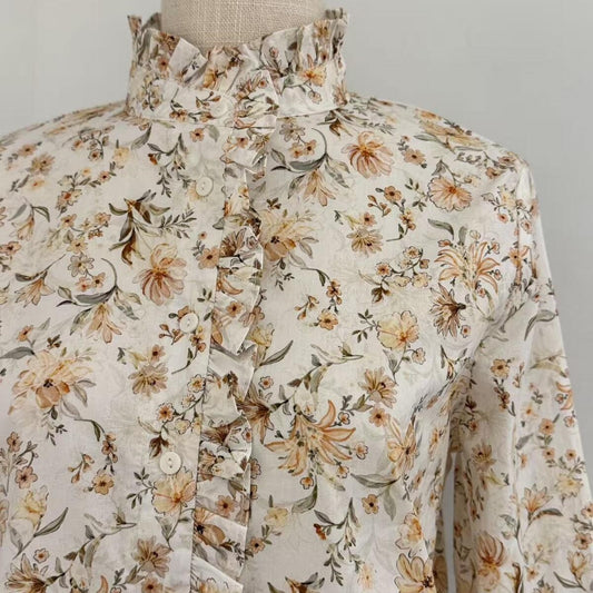 Blouse met Bloemenprint - Ecru Blouse