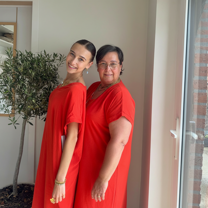 Midi Dress Korte Mouwen | One Size 36-48 Jurken
