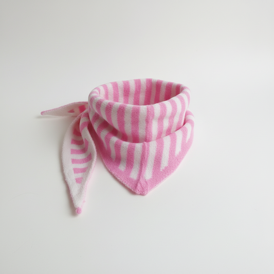 Sjaaltje Triangle Gestreept - Roze/Wit sjaal
