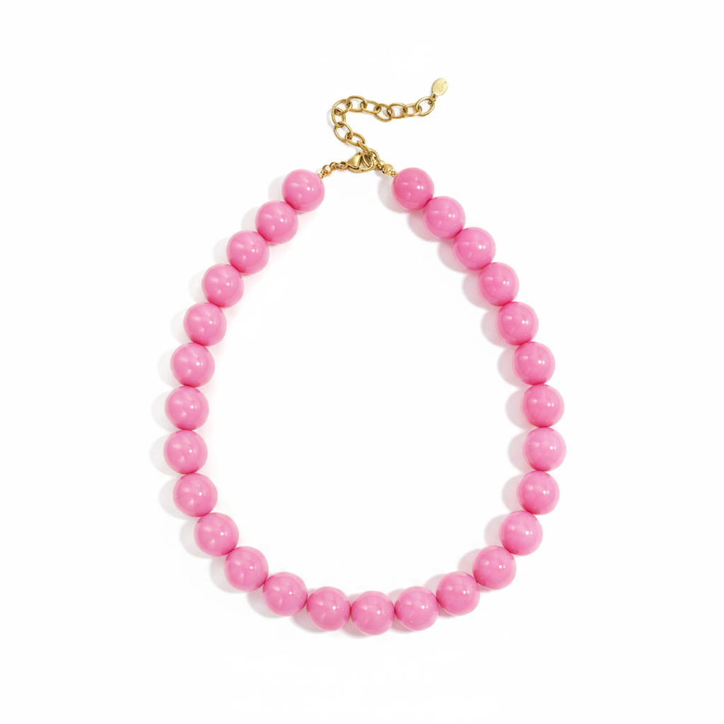 Roze Kralen Ketting Ketting