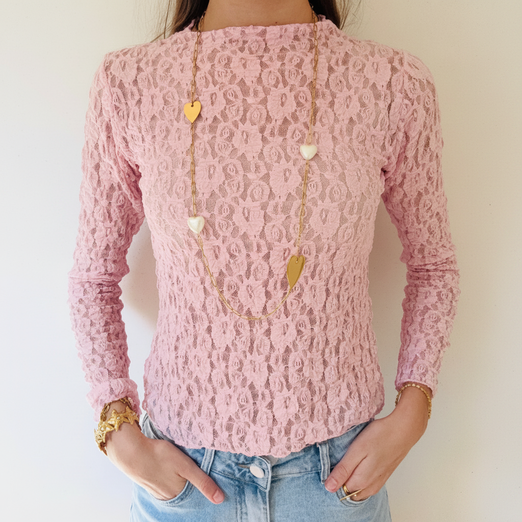 Lace top Roze Top