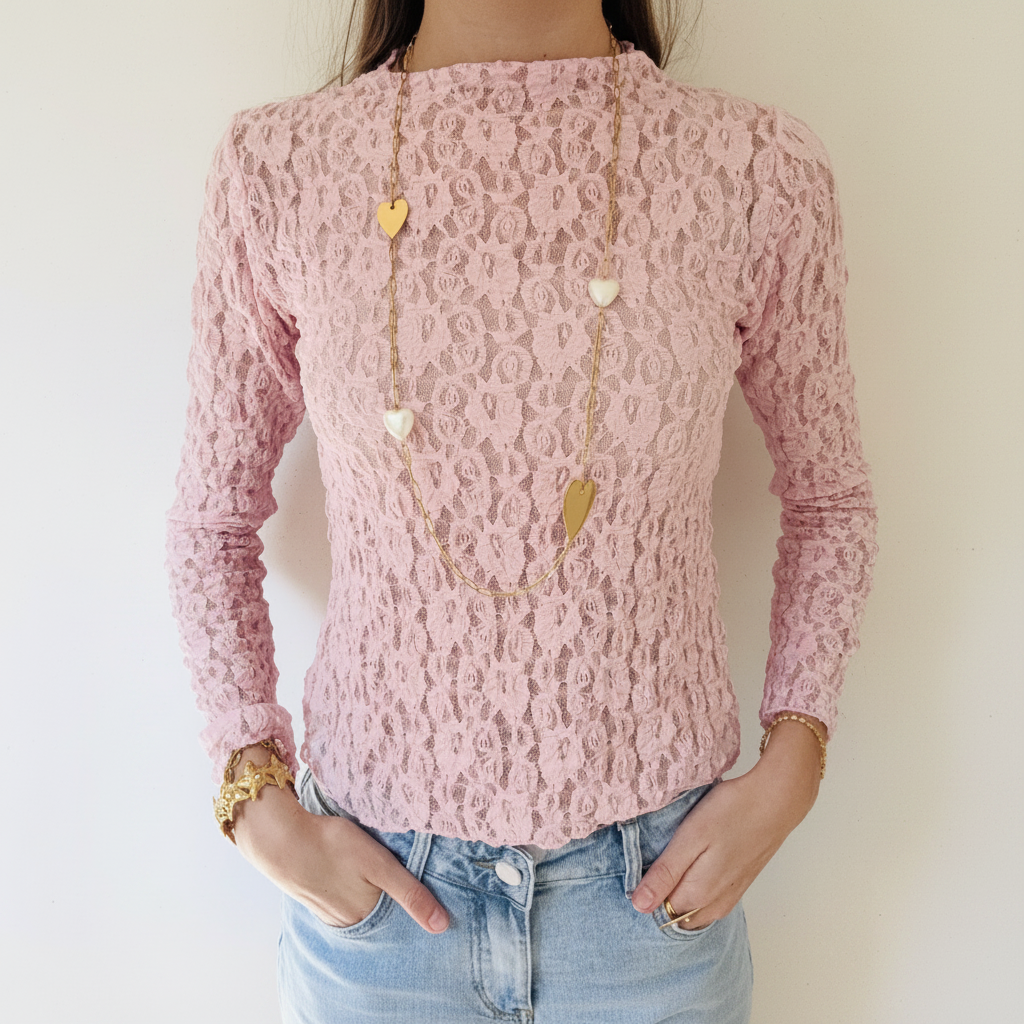 Lace top Roze Top