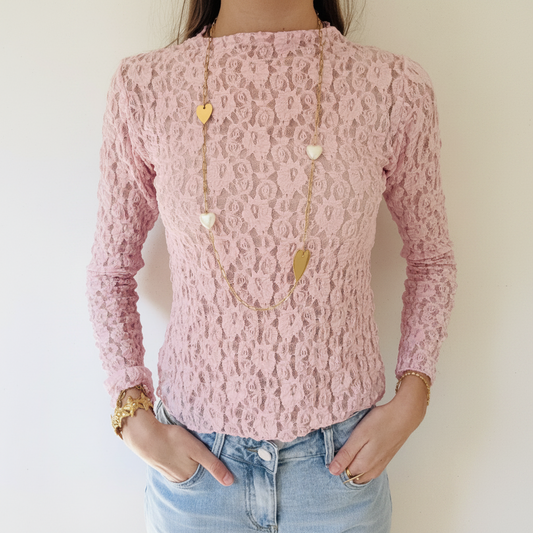 Lace top Roze Top