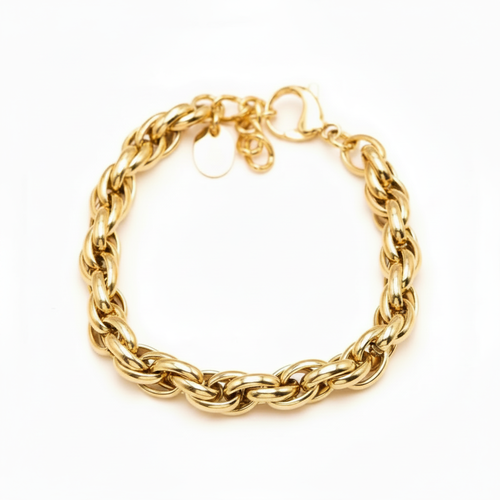 Bracelet à maillons de déclaration - Doré