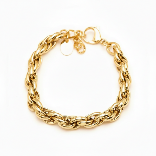 Bracelet à maillons de déclaration - Doré