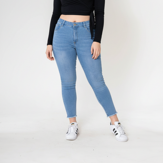 Skinny Ankle Jeans High Waisted - Midblue Jeans