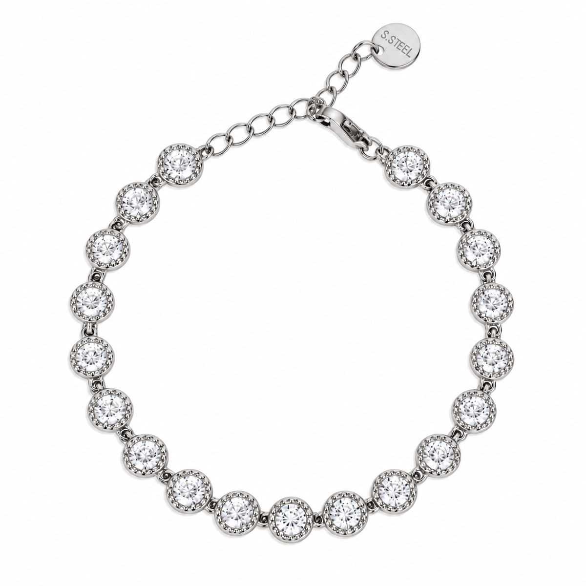 Armband Glamour Strass – Goud & Zilver Zilver Armbanden
