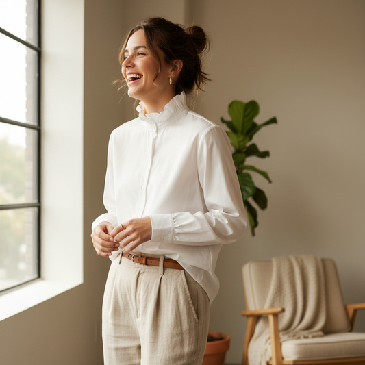 Blouse met ruffled kraag blouse