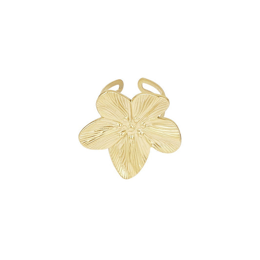 Statement ring bloem - Goud ring
