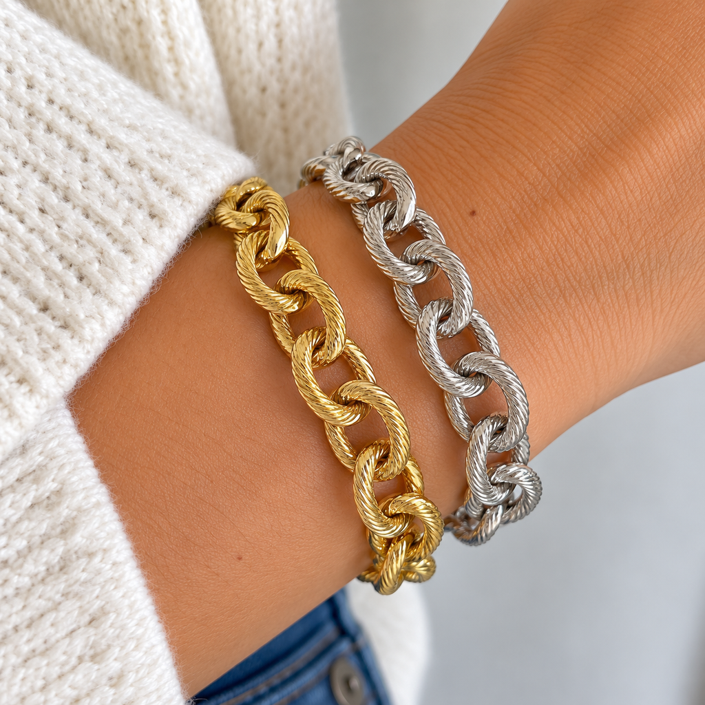 Statement Schakelarmband – Goud & Zilver Armband