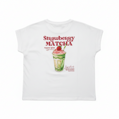 Strawberry Matcha Printed T-shirt Top