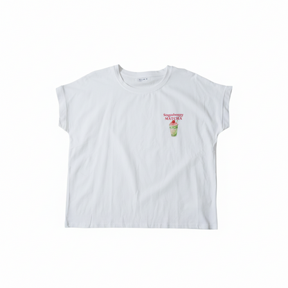 Strawberry Matcha Printed T-shirt Top