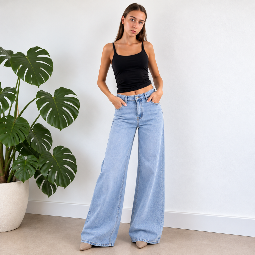Super Wide Leg Jeans - High Waist Jeans