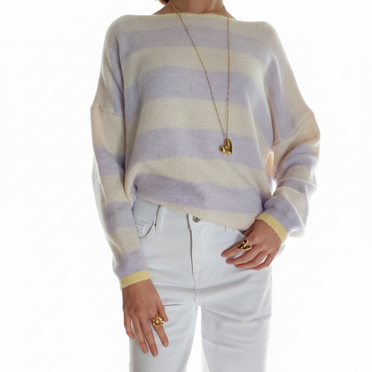 Trui Striped - Lila Sweater