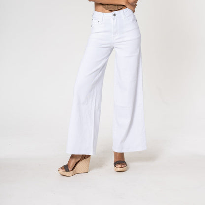 Jeans High Waist Super Wide Leg - Wit Jeans