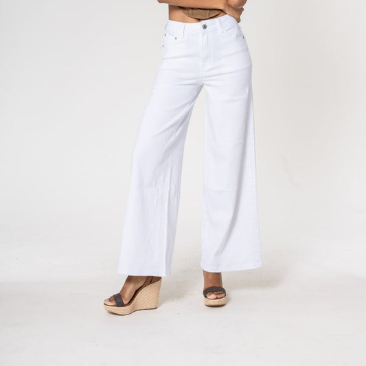 Jeans High Waist Super Wide Leg - Wit Jeans
