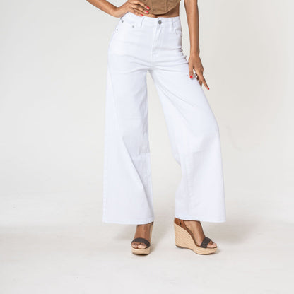 Jeans High Waist Super Wide Leg - Wit Jeans