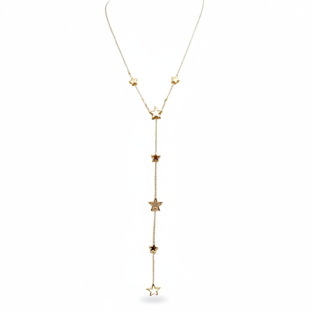 Y ketting Star Parelmoer - Goud ketting