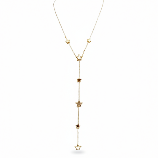 Y ketting Star Parelmoer - Goud ketting