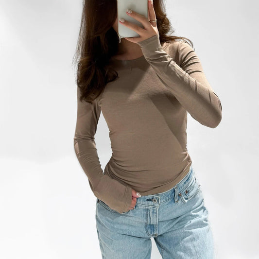 Longsleeve Top Taupe Tops