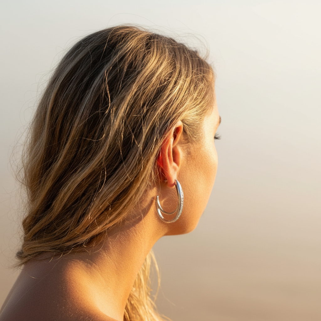 Oorbellen oval strass hoops - Zilver Oorbellen
