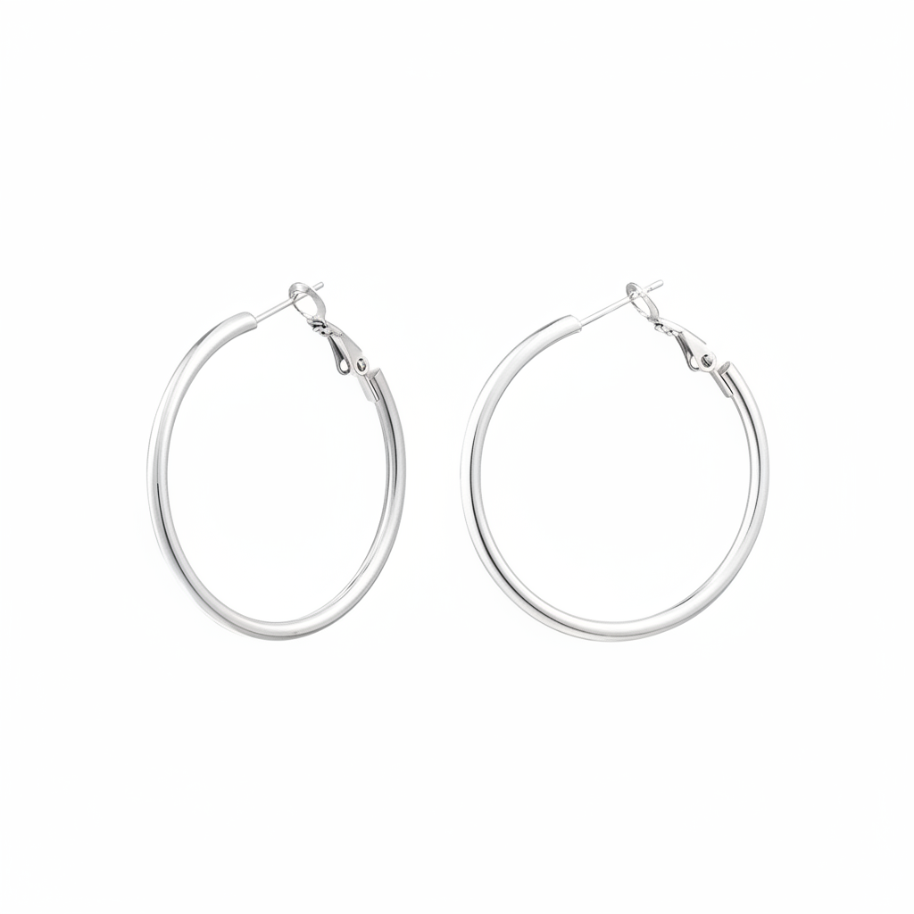 Oorbellen hoops 5cm - Zilver oorbellen