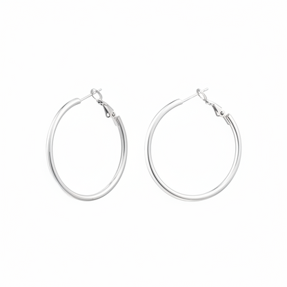 Oorbellen hoops 5cm - Zilver oorbellen