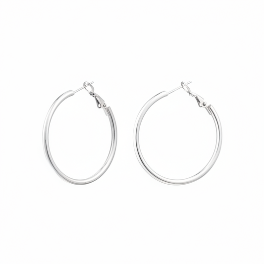 Oorbellen hoops 5cm - Zilver oorbellen