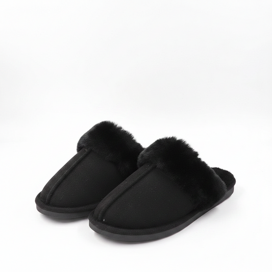 Zwarte Slippers met Teddy schoenen